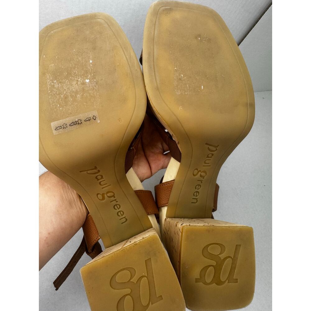 Paul Green Tina Fisherman Sandals Tan Neutral Leather Size UK 6 US 8.5 - Picture 5 of 12